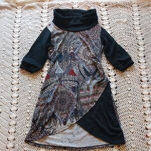 Figwood Black and Gray Patterned Dress
